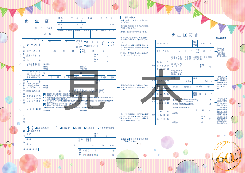 出生届の見本